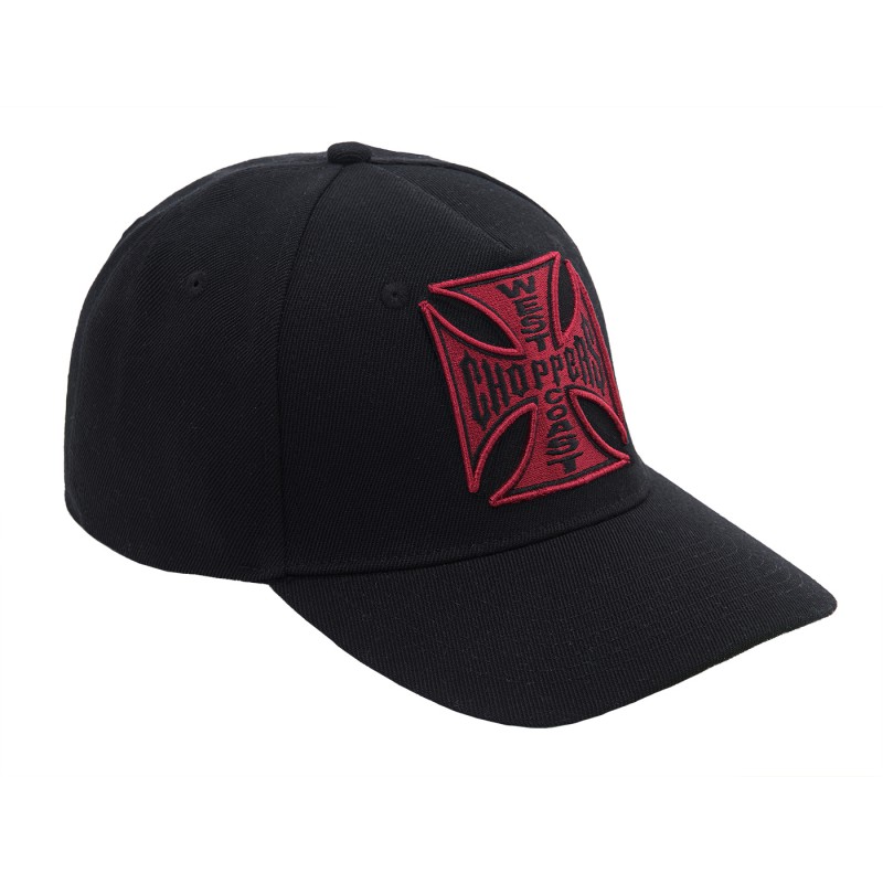 Бейсболка West Coast Choppers Red Cross Roundbill Snapback Кепка чорна